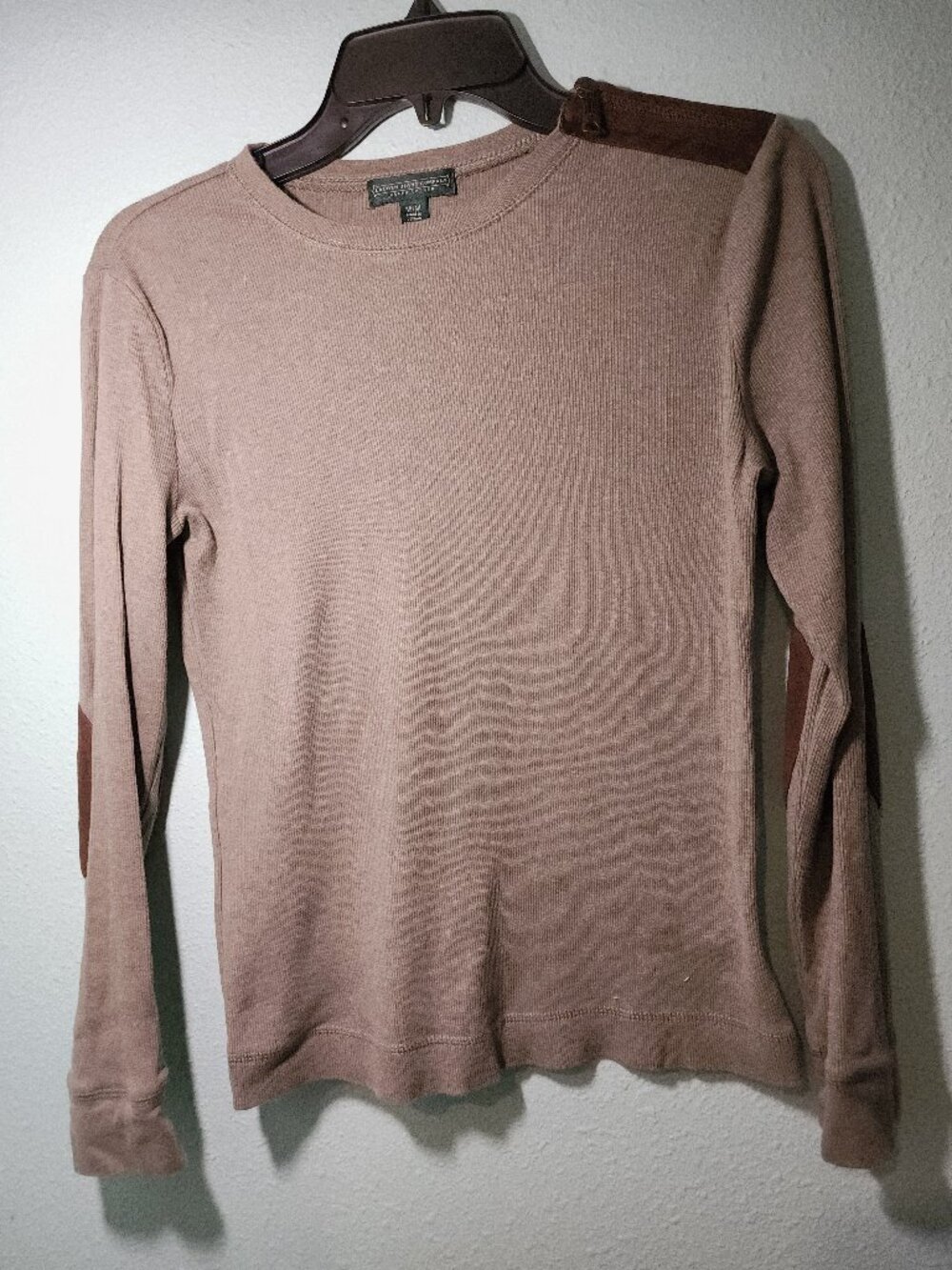 Lauren Jeans Company Ralph Lauren Tan, brown elbow patch all cotton Sz Medium